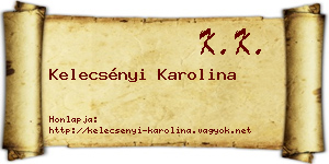 Kelecsényi Karolina névjegykártya